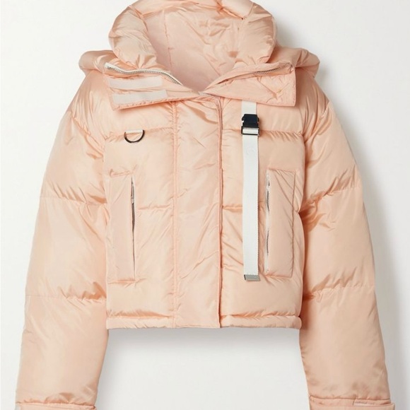 Shoreditch Ski Club Willow Short Puffer Jacket in Peach Size L NWOT - Picture 3 of 9